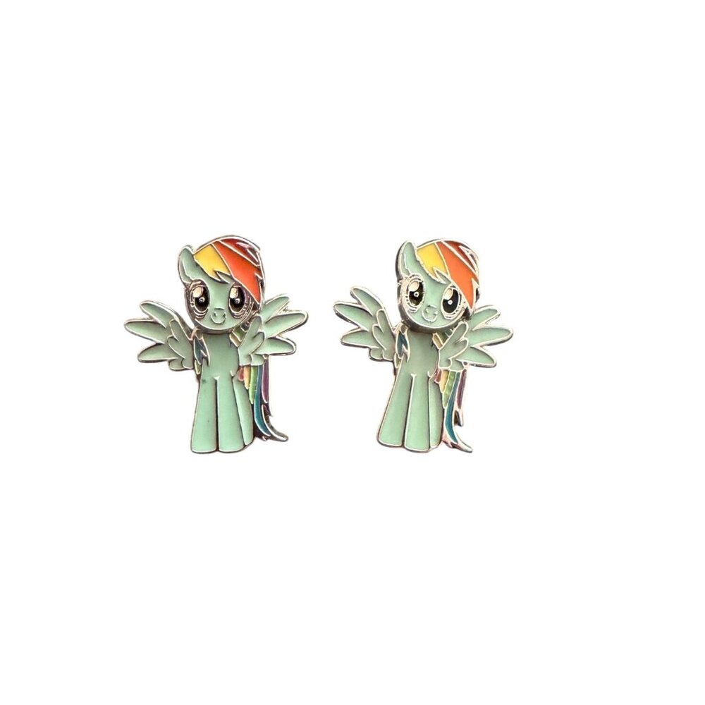 My Little Pony Rainbow Dash Earrings 2014 Hasbro Enamel Post Back